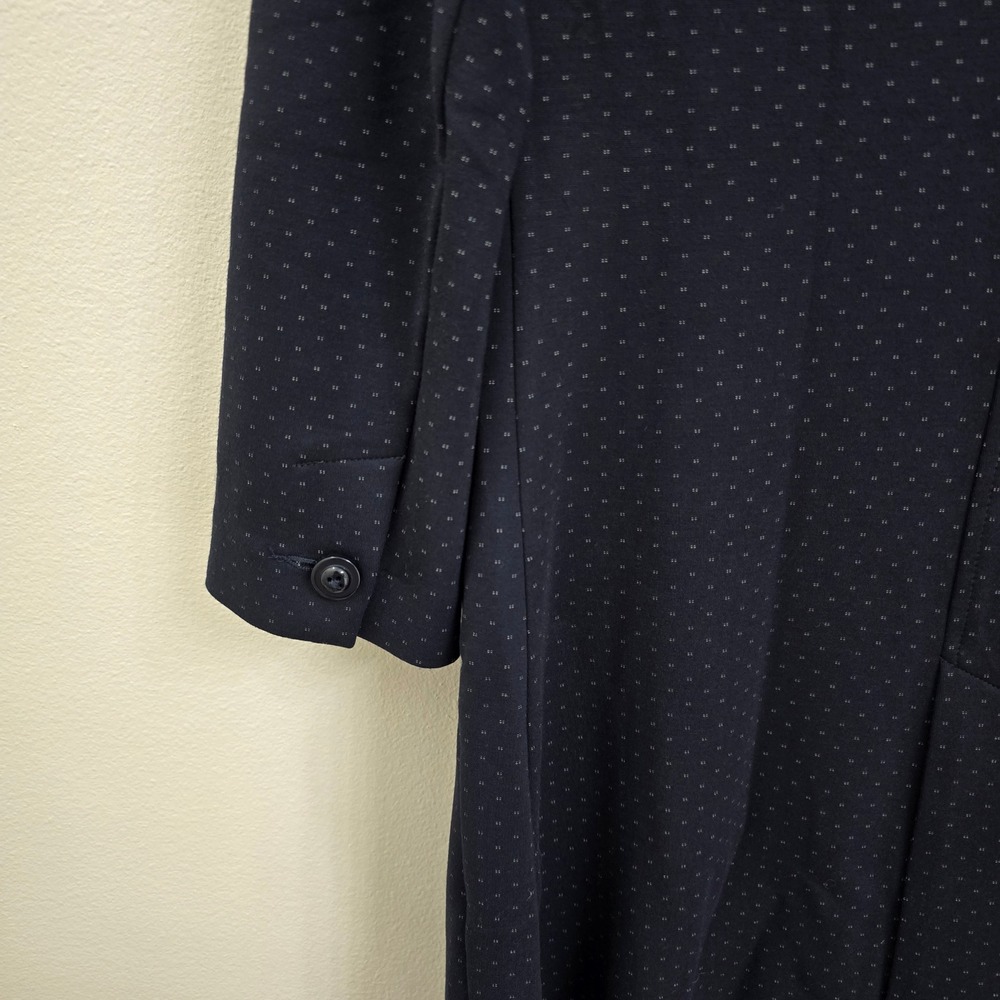 Cabi Sunday Topper Coat Navy Blue Micro Dot Pinstripe Trim Jacket 5658 Womens XS - Picture 4 of 6